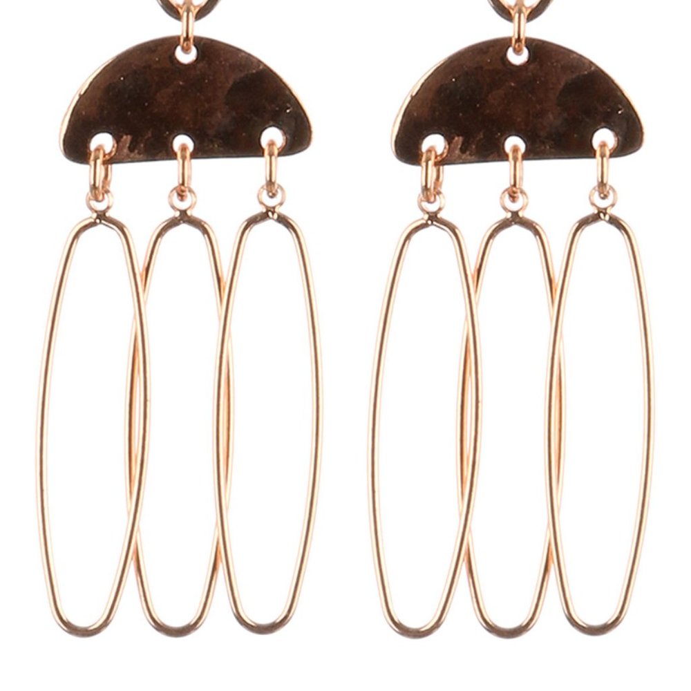 Fun Geo Earrings Rose Gold Dangle Post